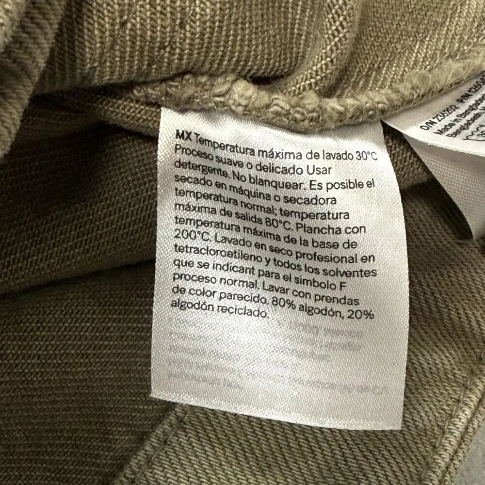 H&M Women’s Cropped Oversized Jacket Sz S Olive Khaki Twill Cotton Workwear NWT